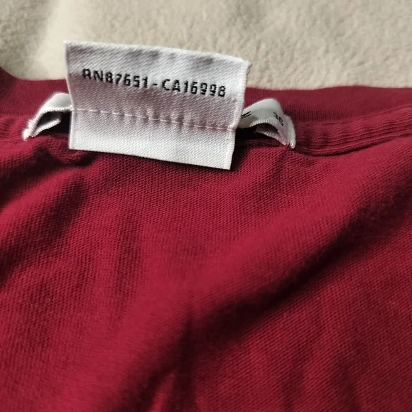 Lacoste Red Long Sleeve V-Neck Shirt - Picture 7 of 8